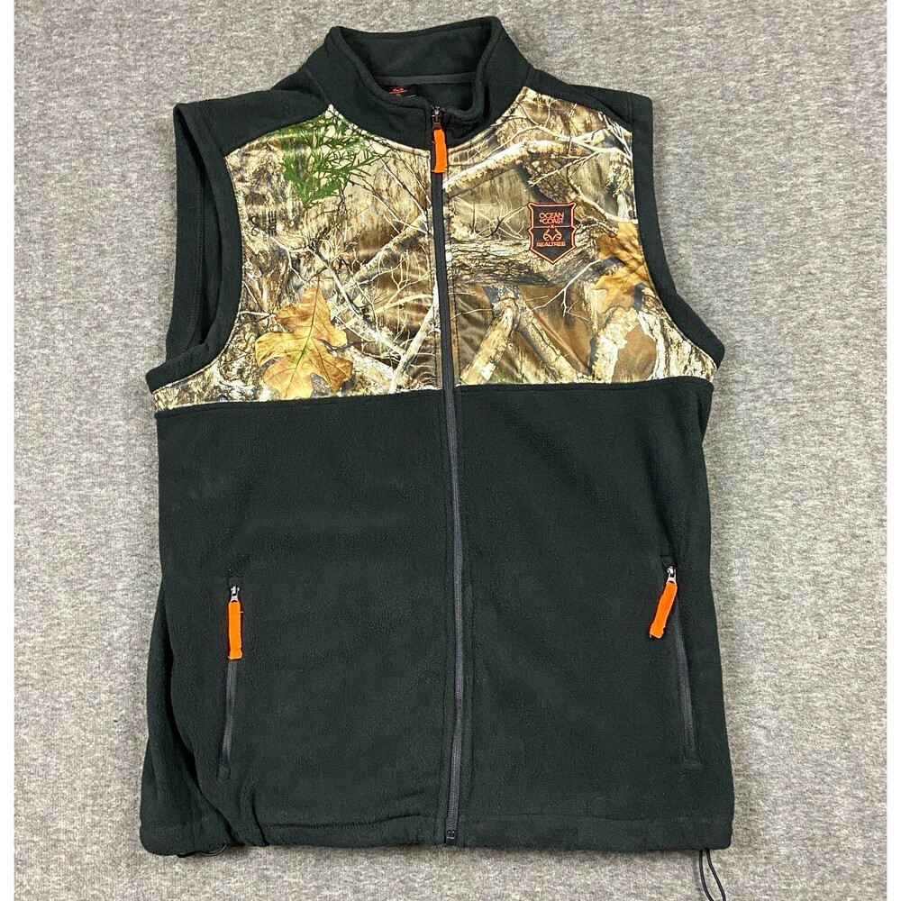 Realtree Ocean + Coast Men's XL Hunting Vest Zippered Pockets Fleece Camo